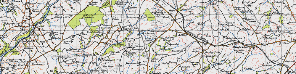 Old map of Langworthy in 1946