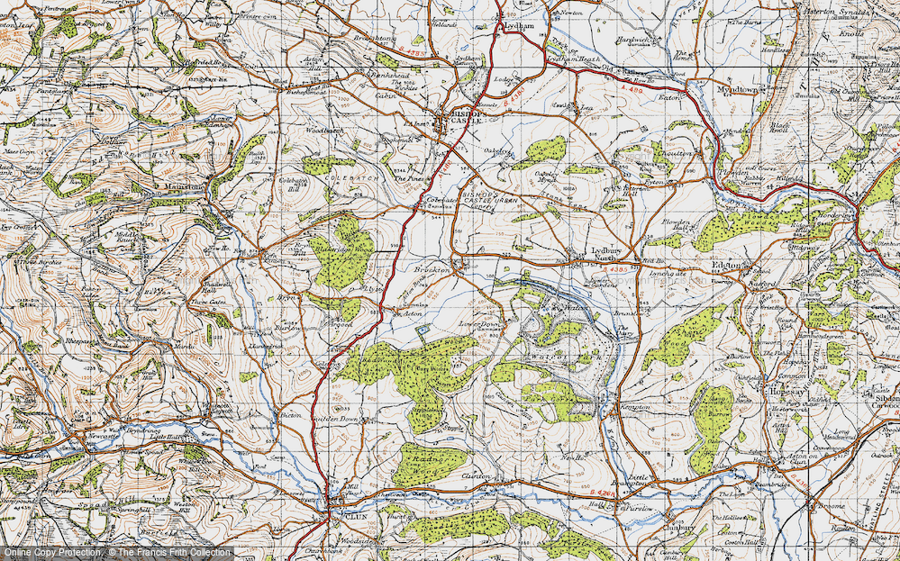 Old Map of Historic Map covering Acton Bank in 1947