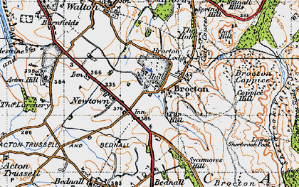 Old map of Brocton Coppice in 1946