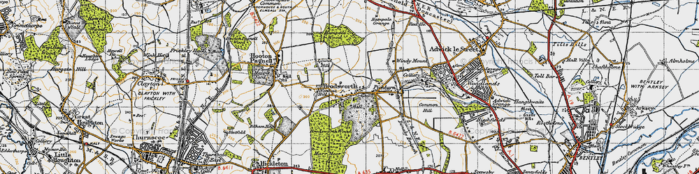 Old map of Brodsworth in 1947