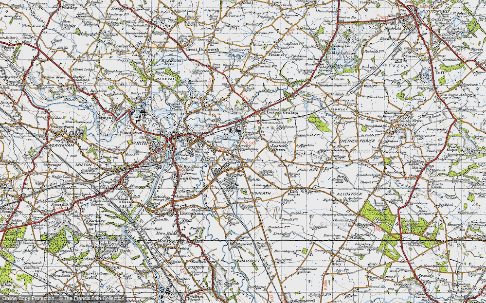 Old Map of Broken Cross, 1947 in 1947