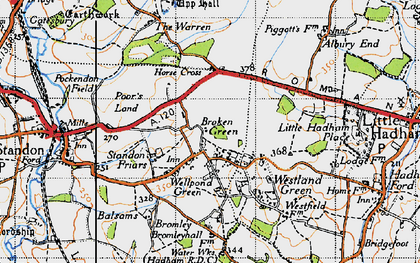Old map of Broken Green in 1946