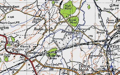 Old map of Brokerswood in 1946