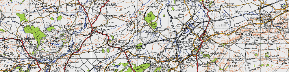 Old map of Brokerswood in 1946