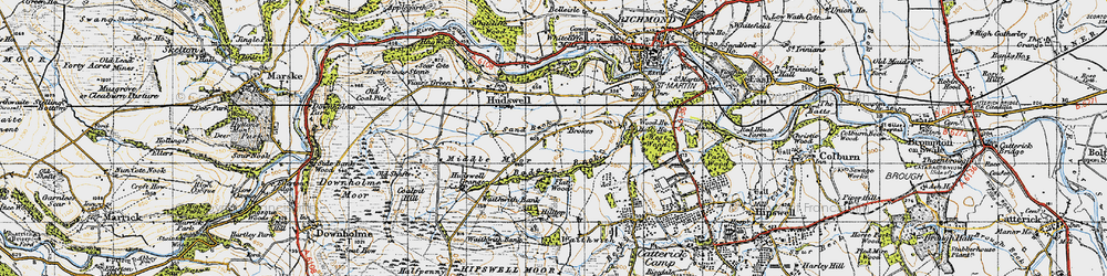 Old map of Brokes in 1947