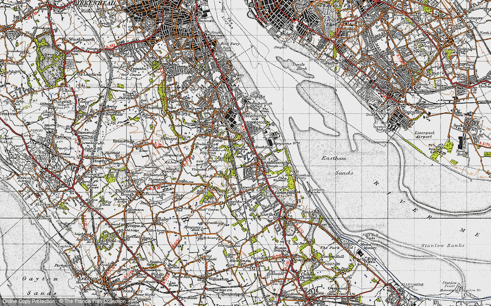 Old Map of Bromborough, 1947 in 1947
