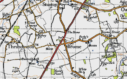 Old map of Brome in 1946