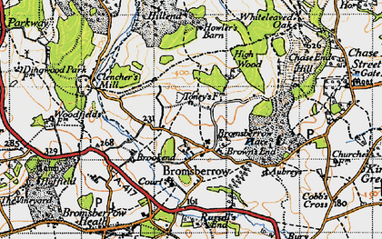Old map of Bromesberrow in 1947