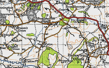Old map of Bromesberrow Heath in 1947