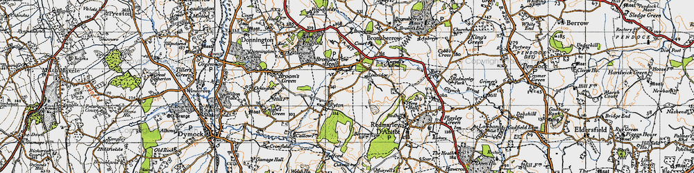 Old map of Bromesberrow Heath in 1947