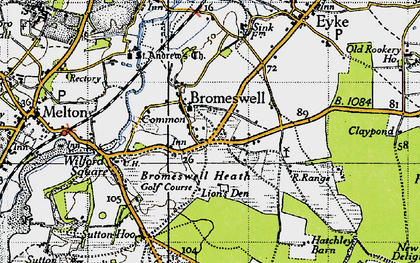 Old map of Bromeswell in 1946