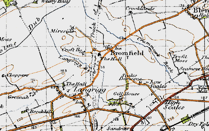 Old map of Langrigg Beck in 1947