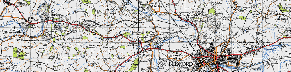 Old map of Bromham in 1946
