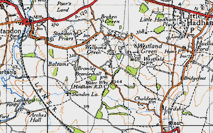 Old map of Bromley Hall in 1946