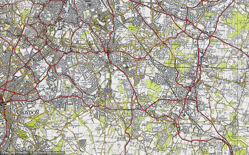 Old Map of Bromley Common, 1946 in 1946