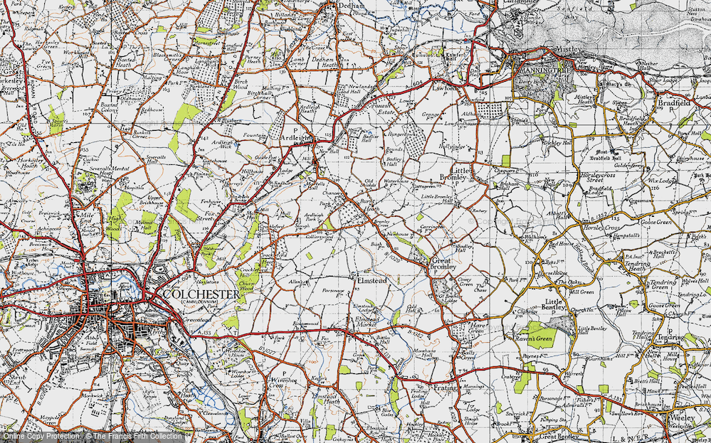 Old Map of Historic Map covering Ardleigh Park in 1945