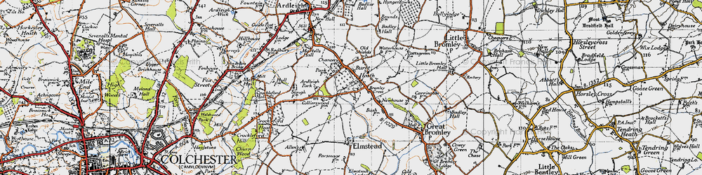 Old map of Ardleigh Park in 1945