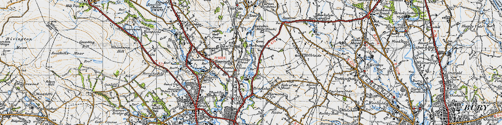 Old map of Bromley Cross in 1947