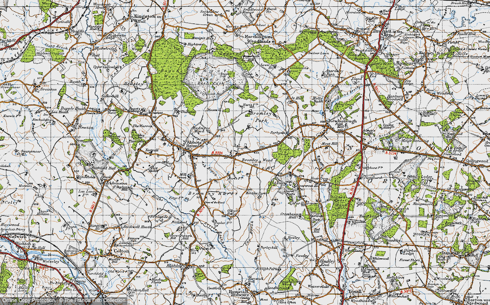 Old Map of Bromley Wood, 1946 in 1946