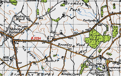 Old map of Bromley Wood in 1946