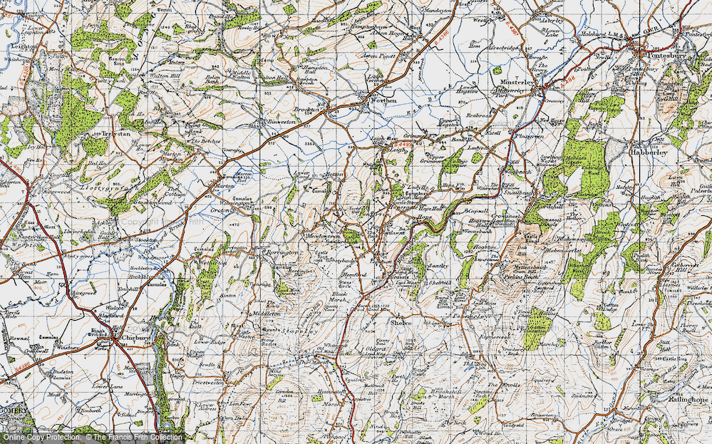 Old Map of Historic Map covering Whitsburn Hill in 1947