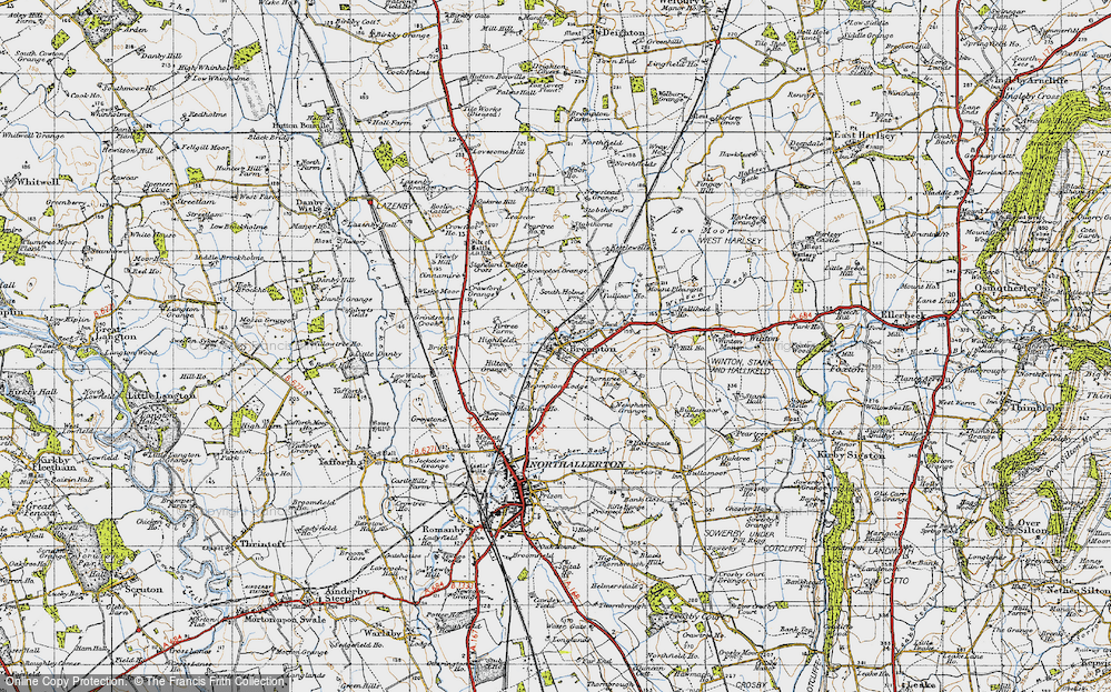 Old Map of Historic Map covering Leascar in 1947