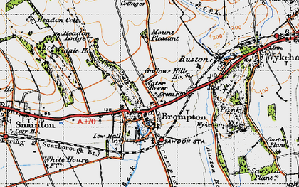 Old map of Brompton-by-Sawdon in 1947