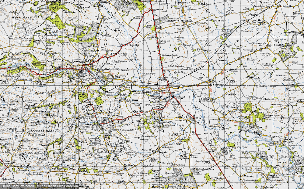 Old Map of Historic Map covering Broken Brae in 1947