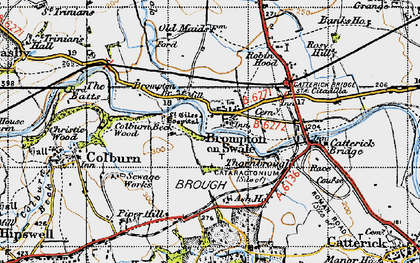 Old map of Brompton-on-Swale in 1947