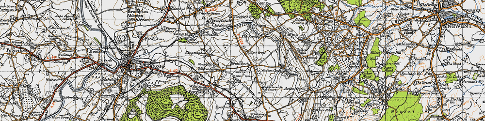Old map of Bromsash in 1947