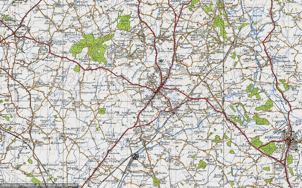 Old Map of Bromsgrove, 1947 in 1947