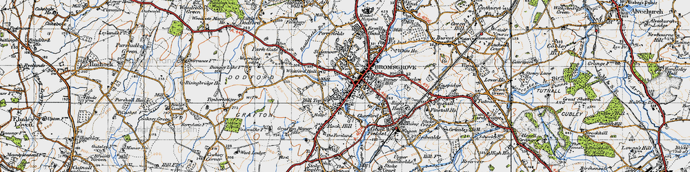 Old map of Bromsgrove in 1947