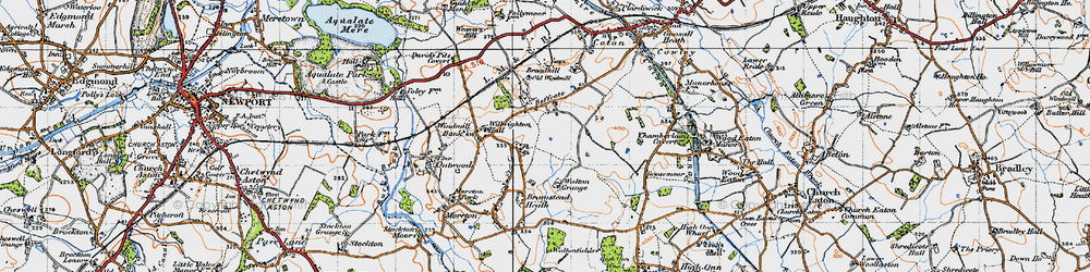 Old map of Bromstead Common in 1946