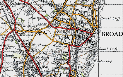 Old map of Bromstone in 1947