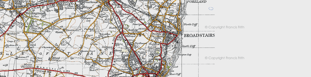 Old map of Bromstone in 1947