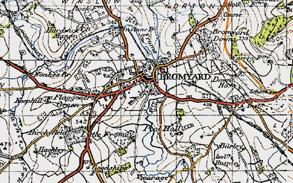 Old map of Bromyard in 1947