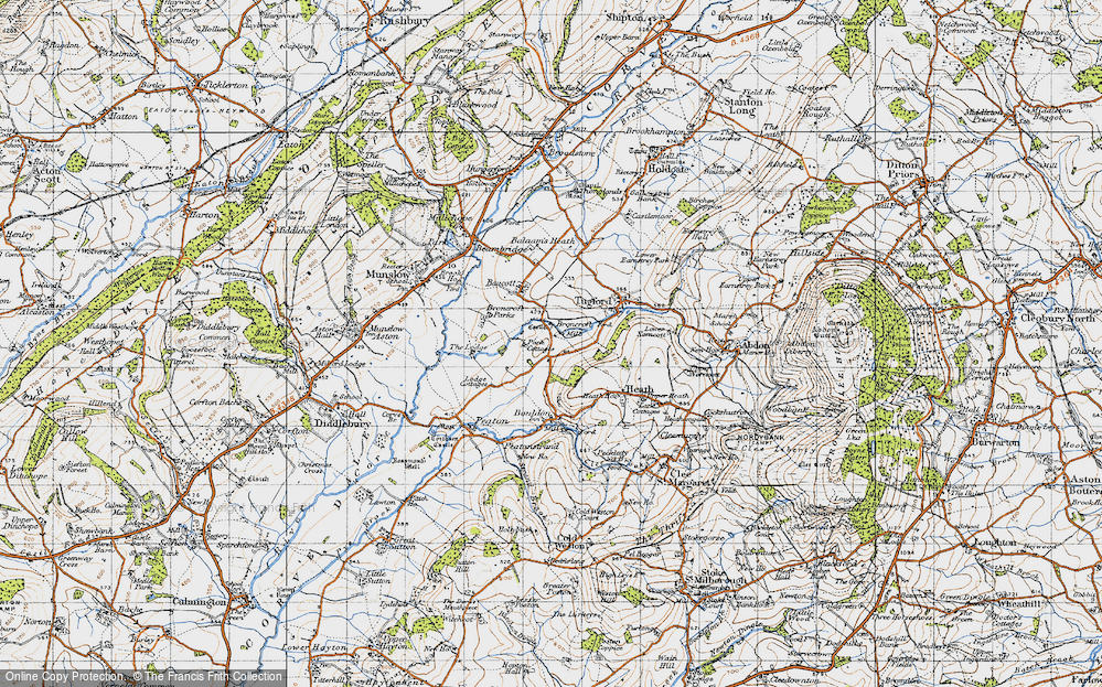 Old Map of Broncroft, 1947 in 1947