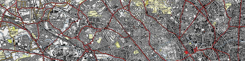 Old map of Brondesbury in 1945