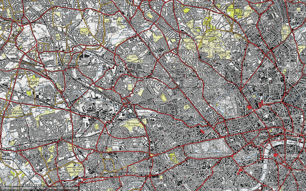 Old Map of Brondesbury Park, 1945 in 1945