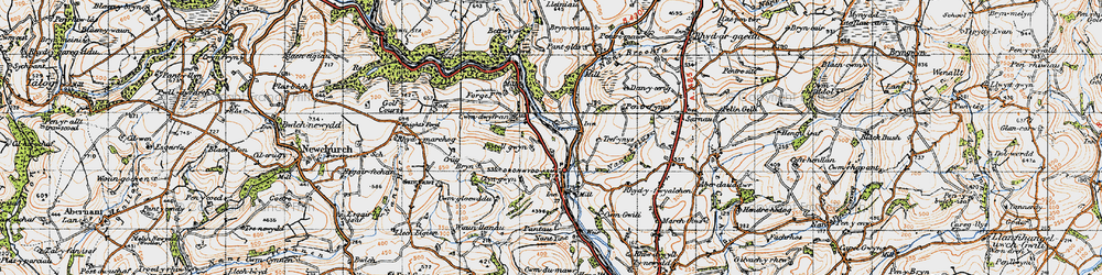 Old map of Bronwydd in 1946