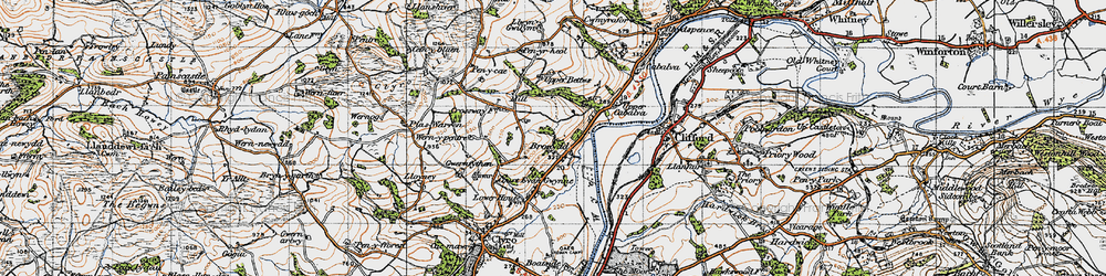 Old map of Bronydd in 1947