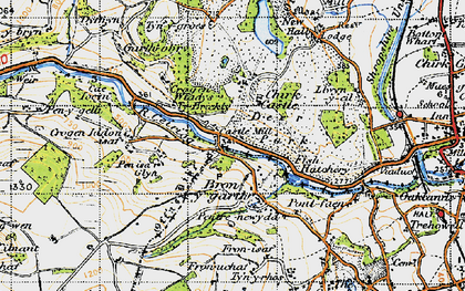 Old map of Bronygarth in 1947