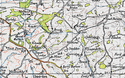 Old map of Aller in 1946