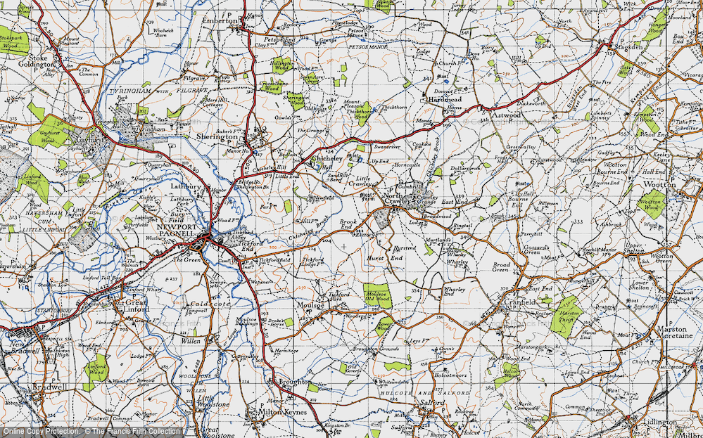 Old Map of Brook End, 1946 in 1946