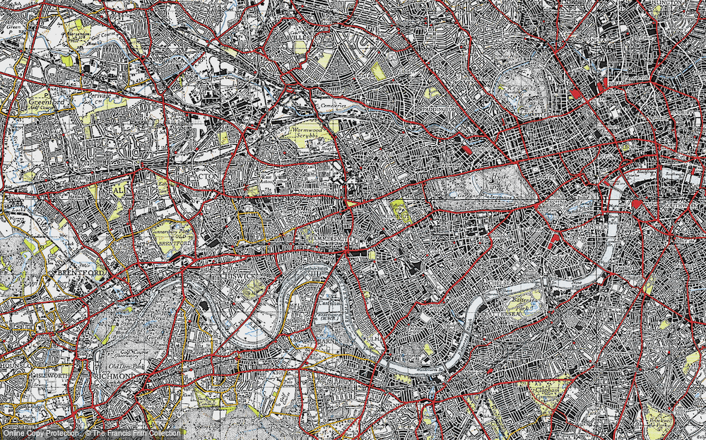 Old Map of Brook Green, 1945 in 1945