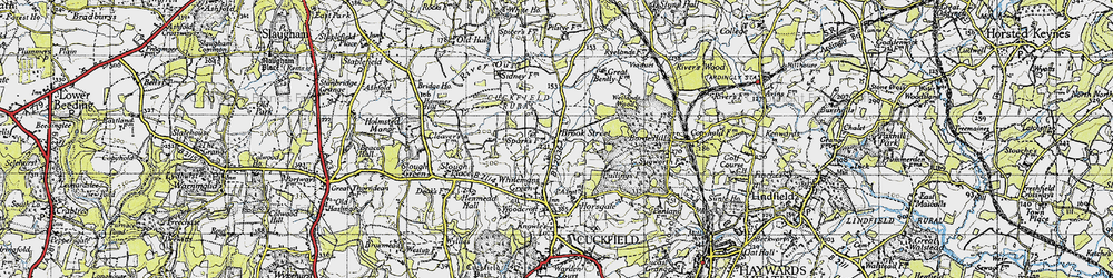 Old map of Wetlands Woods in 1940