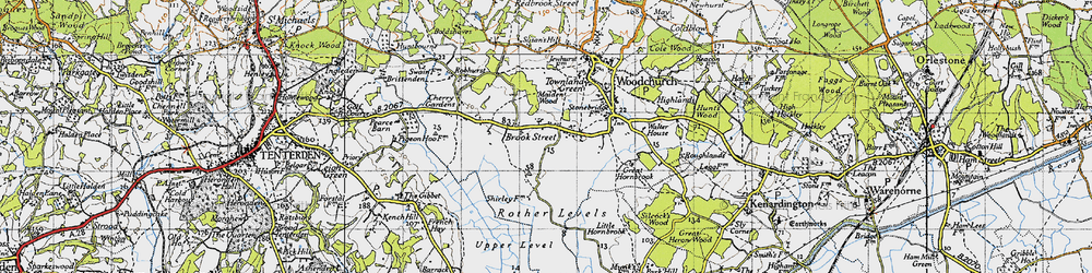 Old map of Brook Street in 1940