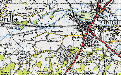 Old map of Brook Street in 1946