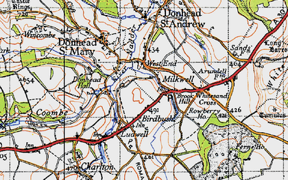 Old map of Brook Waters in 1940