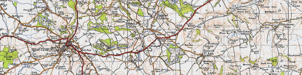 Old map of Brook Waters in 1940